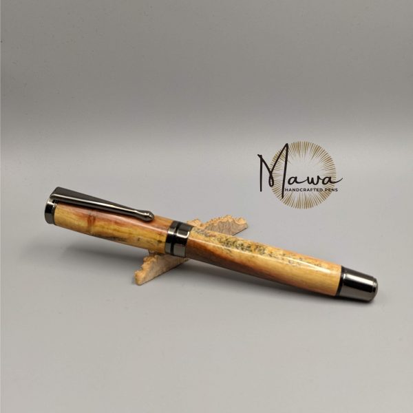 Yellow Spalted Maple Rollerball Pen - Image 2