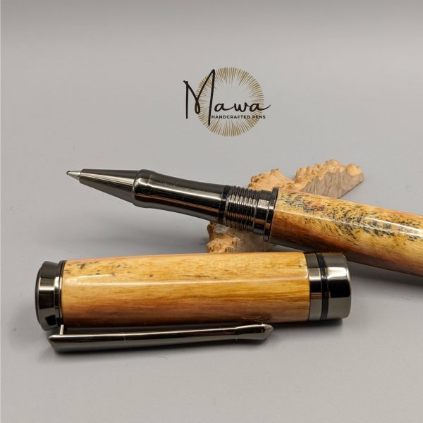 Yellow Spalted Maple Rollerball Pen - Image 3