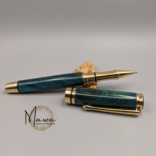 Elegant Blue Rollerball Pen - Image 2