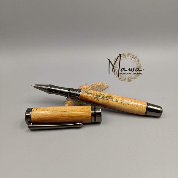 Yellow Spalted Maple Rollerball Pen - Image 4
