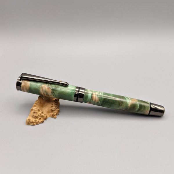 Green Maple Burl Rollerball Pen
