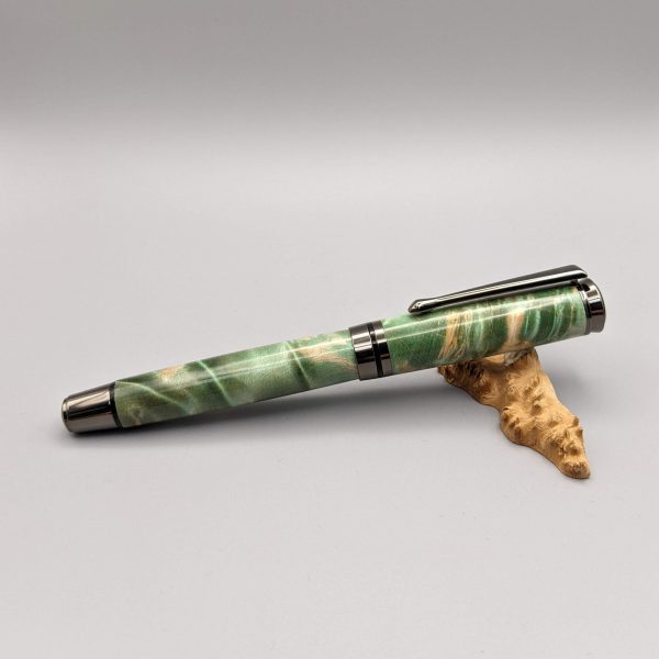 Green Maple Burl Rollerball Pen - Image 3