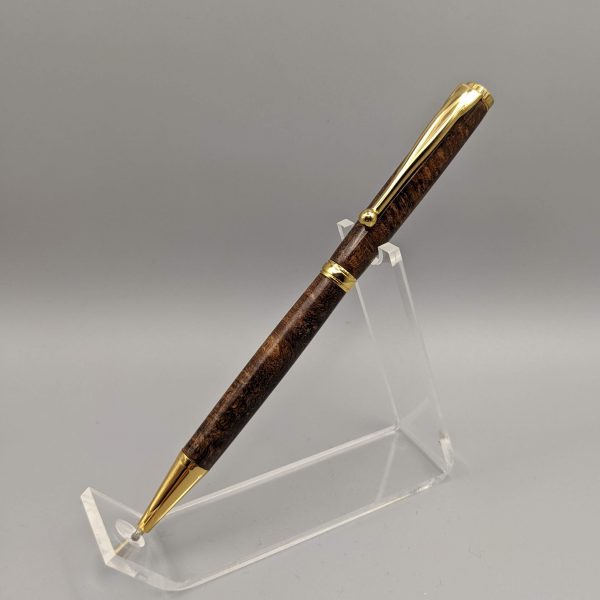 Elegant Dark Maple Slimline Pen - Image 2