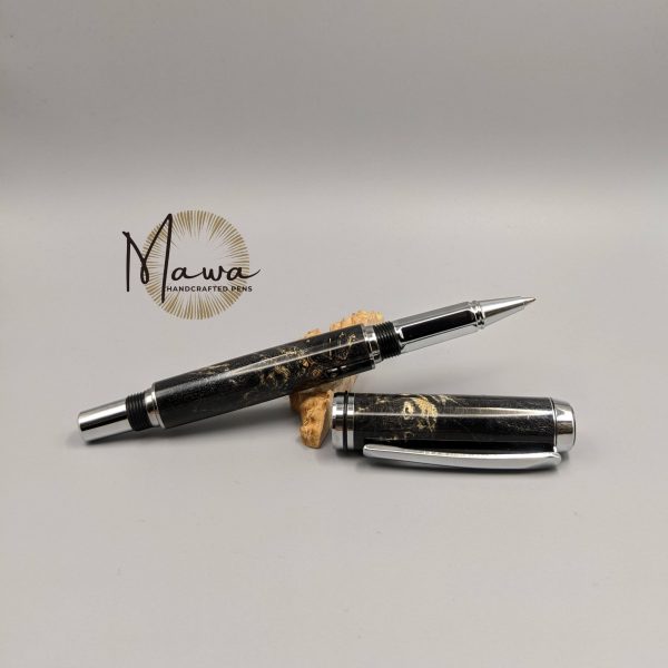 Black Wooden Rollerball Pen - Image 2