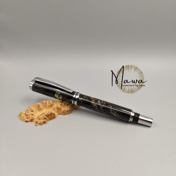 Black Wooden Rollerball Pen - Image 3