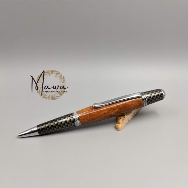 Cherry & Carbon Fiber Ballpoint Pen - Image 3