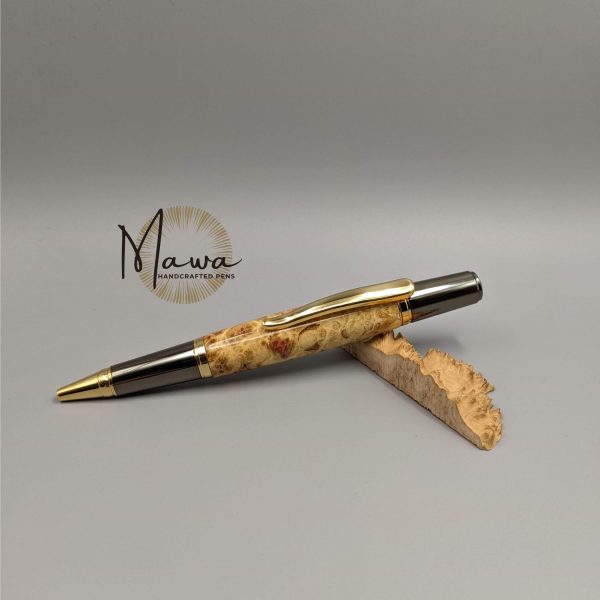 Pink Maple Burl Ballpoint Pen - Image 2