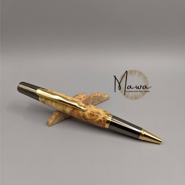 Pink Maple Burl Ballpoint Pen - Image 3