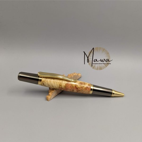 Pink Maple Burl Ballpoint Pen - Image 4